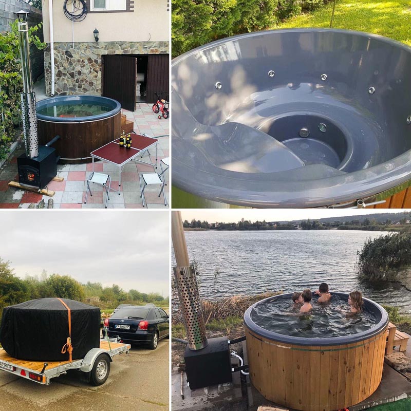 Мобільний чан на причепі, швидкий монтаж під ключ для глемпінгу