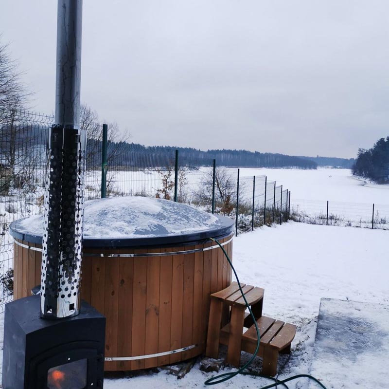 Гаряча купіль з нержавіючою піччю 55 кВт і димоходом 2000 мм